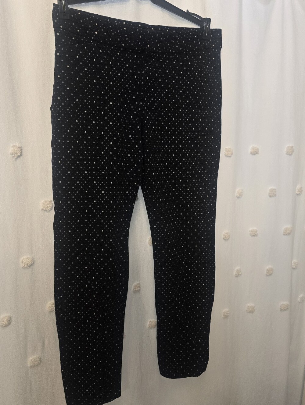 Womens GAP slim City Crop Black Pants With Stars Size 6R